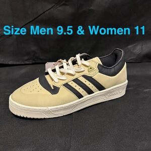 Adidas Men's Black and Cream Sneakers